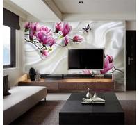 XLMING Arte Romanticismo Minimalismo Magnolia Mariposa 3D Papel Pintado Lujo Casa Sala Decoración Estar Comedor Sofá Dormitorio TV Fondo de Pared-400cm×280cm