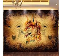 XLMING Arte Vintage Pintado A Mano Con Un Lobo 3D Papel Pintado Lujo Casa Sala Decoración Estar Comedor Sofá Dormitorio TV Fondo de Pared-430cm×300cm