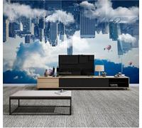 XLMING Azul Cielo Globo Aerostático Original Arquitectura Urbana 3D Papel Pintado Lujo Casa Sala Decoración Estar Comedor Sofá Dormitorio TV Fondo de Pared-150cm×105cm