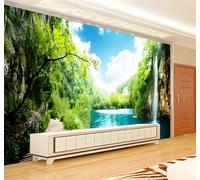 XLMING Belleza País De Las Maravillas Romanticismo Montañas Arroyos Paisajes 3D Papel Pintado Tapiz Textura de Seda Oficina Comedor Sofá Dormitorio Sala Estar TV Fondo Pantalla-430cm×300cm