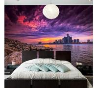 XLMING Bello Puesta De Sol Mar Arquitectura Arte 3D Papel Pintado Lujo Casa Sala Decoración Estar Comedor Sofá Dormitorio TV Fondo de Pared-350cm×256cm