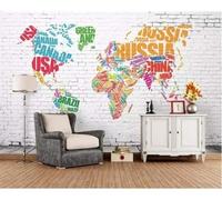 XLMING Blanco Pared De Ladrillo Creativo Colorido Mapa 3D Papel Pintado Tapiz Textura de Seda Oficina Comedor Sofá Dormitorio Sala Estar TV Fondo Pantalla-300cm×210cm