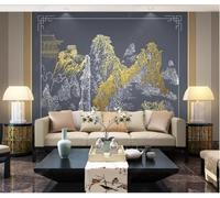 XLMING Cameo Palace Architecture Golden Line Pintado A Mano Papel Pintado 3D Seda De Lujo Pared Estudio Comedor Sofa Dormitorio Madera Salon Tv Decorativo-430cm×300cm