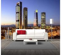 XLMING Carteles de pared de póster de papel tapiz 3D de la ciudad española de la noche de Madrid Pared Pintado Papel tapiz 3D Decoración dormitorio Fotomural sala mural-150cm×105cm