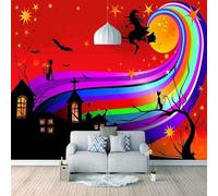 XLMING Casa Creativa Líneas De Colores Árboles 3D Papel Pintado Tapiz Textura de Seda Oficina Comedor Sofá Dormitorio Sala Estar TV Fondo Pantalla-250cm×170cm