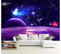 XLMING Ciencia Ficción Belleza Universo Cielo Estrellado Paisaje 3D Papel Pintado Lujo Casa Sala Decoración Estar Comedor Sofá Dormitorio TV Fondo de Pared-400cm×280cm