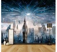 XLMING Ciencia Ficción Tridimensional Arquitectura Urbana Arte Individualidad 3D Papel Pintado Lujo Casa Sala Decoración Estar Comedor Sofá Dormitorio TV Fondo de Pared-350cm×256cm