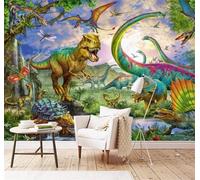 XLMING Ciencia Ficción Tridimensional Colorido Animales Dinosaurios 3D Papel Pintado Lujo Casa Sala Decoración Estar Comedor Sofá Dormitorio TV Fondo de Pared-200cm×140cm