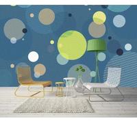 XLMING Círculo Geométrico Simple Estereoscópico Dibujado A Mano 3D Papel Pintado Tapiz Textura de Seda Oficina Comedor Sofá Dormitorio Sala Estar TV Fondo Pantalla-350cm×256cm