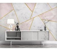 XLMING Colorido Geométrico Imitación Mármol Dorado Líneas 3D Papel Pintado Lujo Casa Sala Decoración Estar Comedor Sofá Dormitorio TV Fondo de Pared-300cm×210cm