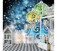 XLMING Copos De Nieve Orbes Multicolores 3D Papel Pintado Tapiz Textura de Seda Oficina Comedor Sofá Dormitorio Sala Estar TV Fondo Pantalla-200cm×140cm