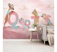 XLMING Cosy Cartoon Animal Kitten Piggy Nubes 3D Papel Pintado Tapiz Textura de Seda Oficina Comedor Sofá Dormitorio Sala Estar TV Fondo Pantalla-430cm×300cm
