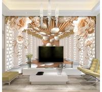 XLMING Creatividad Columnas Flores Pasillo Amplitud Del Espacio 3D Papel Pintado Lujo Casa Sala Decoración Estar Comedor Sofá Dormitorio TV Fondo de Pared-200cm×140cm