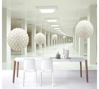 XLMING Creatividad Tridimensional Esfera Pasillo Extensión Del Espacio Papel Pintado 3D Seda De Lujo Pared Estudio Comedor Sofa Dormitorio Madera Salon Tv Decorativo-250cm×170cm