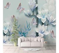 XLMING Creatividad Tridimensional Mariposas Flores Ciervos 3D Papel Pintado Lujo Casa Sala Decoración Estar Comedor Sofá Dormitorio TV Fondo de Pared-430cm×300cm