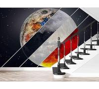 XLMING Creatividad Tridimensional Planetas Cielo Estrellado Personalidad 3D Papel Pintado Lujo Casa Sala Decoración Estar Comedor Sofá Dormitorio TV Fondo de Pared-400cm×280cm