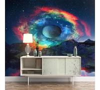 XLMING Creativo Colorido Cosmos Cielo Estrellado Planeta 3D Papel Pintado Tapiz Textura de Seda Oficina Comedor Sofá Dormitorio Sala Estar TV Fondo Pantalla-400cm×280cm