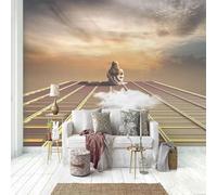 XLMING Creativo Cubic Sky Girl Space Art 3D Papel Pintado Seda Texturizada Primera Calidad Sala De Estar Sofá Dormitorio Comedor Hogar Pared-250cm×170cm