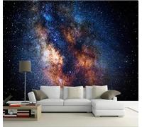 XLMING Creativo Hermoso Estrellas Cielo Estrellado Universo 3D Papel Pintado Tapiz Textura de Seda Oficina Comedor Sofá Dormitorio Sala Estar TV Fondo Pantalla-200cm×140cm