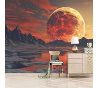 XLMING Creativo Planeta Rojo Universo Cielo Estrellado 3D Papel Pintado Lujo Casa Sala Decoración Estar Comedor Sofá Dormitorio TV Fondo de Pared-150cm×105cm