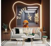 XLMING Creativo Robot Naranja Luces Túnel Extensión Del Espacio 3D Papel Pintado Tapiz Textura de Seda Oficina Comedor Sofá Dormitorio Sala Estar TV Fondo Pantalla-250cm×170cm