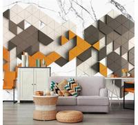 XLMING Creativo Tridimensional Colorido Geométrico Imitación Mármol 3D Papel Pintado Lujo Casa Sala Decoración Estar Comedor Sofá Dormitorio TV Fondo de Pared-250cm×170cm