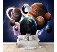 XLMING Creativo Tridimensional Cosmos Espacio Planeta 3D Papel Pintado Tapiz Textura de Seda Oficina Comedor Sofá Dormitorio Sala Estar TV Fondo Pantalla-300cm×210cm