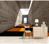 XLMING Creativo Tridimensional Geométrico Arquitectura Expansión Espacial 3D Papel Pintado Tapiz Textura de Seda Oficina Comedor Sofá Dormitorio Sala Estar TV Fondo Pantalla-350cm×256cm