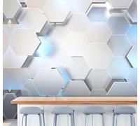 XLMING Creativo Tridimensional Geométrico Hexágono Original Papel Pintado 3D Seda De Lujo Pared Estudio Comedor Sofa Dormitorio Madera Salon Tv Decorativo-250cm×170cm