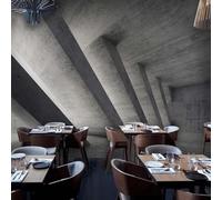 XLMING Creativo Tridimensional Gris Arquitectura Estilo Industrial 3D Papel Pintado Tapiz Textura de Seda Oficina Comedor Sofá Dormitorio Sala Estar TV Fondo Pantalla-350cm×256cm