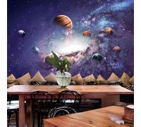 XLMING Creativo Tridimensional Planeta Universo Cielo Estrellado 3D Papel Pintado Tapiz Textura de Seda Oficina Comedor Sofá Dormitorio Sala Estar TV Fondo Pantalla-200cm×140cm