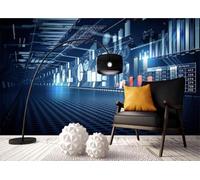XLMING Creativo Tridimensional Túnel Espacio Extensión 3D Papel Pintado Pared Premium Textura Seda Estudio Comedor Vinilos Dormitorio Sofás TV Cocina-400cm×280cm