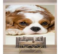 XLMING Cubic Animal Puppy Art 3D Papel Pintado Seda Texturizada Primera Calidad Sala De Estar Sofá Dormitorio Comedor Hogar Pared-350cm×256cm