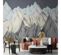 XLMING Dibujado A Mano Abstracto Acuarela Geometría Montañas Arte 3D Papel Pintado Pared Premium Textura Seda Estudio Comedor Vinilos Dormitorio Sofás TV Cocina-430cm×300cm