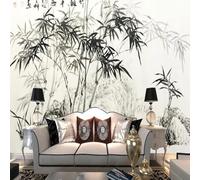 XLMING Dibujado A Mano Retro Sencillo Elegante Bambú Colinas 3D Papel Pintado Pared Premium Textura Seda Estudio Comedor Vinilos Dormitorio Sofás TV Cocina-250cm×170cm