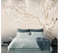 XLMING Dibujado A Mano Retro Sencillo Magnolia Diseño 3D Papel Pintado Tapiz Textura de Seda Oficina Comedor Sofá Dormitorio Sala Estar TV Fondo Pantalla-250cm×170cm