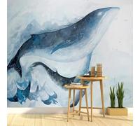 XLMING Dibujado A Mano Tinta China Arte Graffiti Mar Ballenas 3D Papel Pintado Pared Premium Textura Seda Estudio Comedor Vinilos Dormitorio Sofás TV Cocina-350cm×256cm