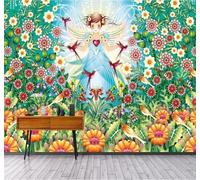 XLMING Dibujo A Mano Cálido Bello Flores Plantas Chica 3D Papel Pintado Tapiz Textura de Seda Oficina Comedor Sofá Dormitorio Sala Estar TV Fondo Pantalla-200cm×140cm