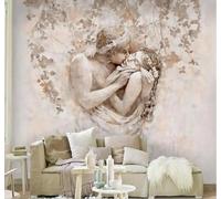 XLMING Dibujo A Mano Original Artístico Pareja Romántico Matrimonio 3D Papel Pintado Tapiz Textura de Seda Oficina Comedor Sofá Dormitorio Sala Estar TV Fondo Pantalla-400cm×280cm