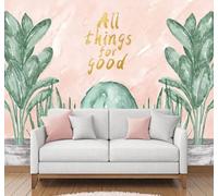 XLMING Dibujo Animado Dibujo A Mano Cactus Verde Plantas 3D Papel Pintado Lujo Casa Sala Decoración Estar Comedor Sofá Dormitorio TV Fondo de Pared-430cm×300cm