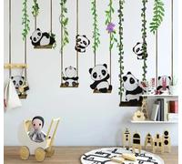XLMING Dibujos Animados Animales Adorable Panda Columpio 3D Papel Pintado Lujo Casa Sala Decoración Estar Comedor Sofá Dormitorio TV Fondo de Pared-150cm×105cm