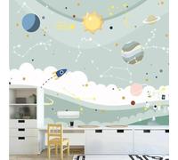 XLMING Dibujos Animados Creatividad Cosmos Cielo Estrellado Planetas 3D Papel Pintado Lujo Casa Sala Decoración Estar Comedor Sofá Dormitorio TV Fondo de Pared-400cm×280cm