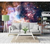 XLMING Dibujos Animados Creativo Cielo Estrellado Universo Estrellas 3D Papel Pintado Lujo Casa Sala Decoración Estar Comedor Sofá Dormitorio TV Fondo de Pared-250cm×170cm