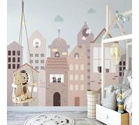 XLMING Dibujos Animados Dibujados A Mano Casa Animal Oso Búho 3D Papel Pintado Seda Texturizada Primera Calidad Sala De Estar Sofá Dormitorio Comedor Hogar Pared-350cm×256cm
