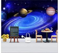 XLMING Dibujos Animados Estético Azul Cielo Estrellado Planeta 3D Papel Pintado Lujo Casa Sala Decoración Estar Comedor Sofá Dormitorio TV Fondo de Pared-250cm×170cm