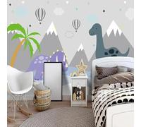 XLMING Dibujos Animados Geométrico Pico De Montaña Globo Aerostático Cielo Estrellado 3D Papel Pintado Lujo Casa Sala Decoración Estar Comedor Sofá Dormitorio TV Fondo de Pared-200cm×140cm