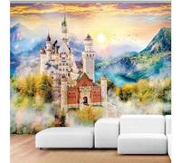 XLMING Dibujos Animados Hermoso Cielo País De Las Maravillas Castillo Bosque 3D Papel Pintado Tapiz Textura de Seda Oficina Comedor Sofá Dormitorio Sala Estar TV Fondo Pantalla-300cm×210cm