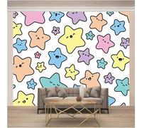 XLMING Dibujos Animados Pintados A Mano Coloridas Estrellas Creatividad 3D Papel Pintado Seda Texturizada Primera Calidad Sala De Estar Sofá Dormitorio Comedor Hogar Pared-350cm×256cm