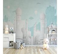 XLMING Dibujos Animados Pintados A Mano Grafitis Blanco Arquitectura Castillo 3D Papel Pintado Tapiz Textura de Seda Oficina Comedor Sofá Dormitorio Sala Estar TV Fondo Pantalla-150cm×105cm