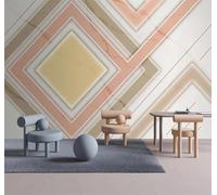 XLMING Efecto Mármol Geométrico Abstracto Y Colorido Minimalista 3D Papel Pintado Lujo Casa Sala Decoración Estar Comedor Sofá Dormitorio TV Fondo de Pared-350cm×256cm